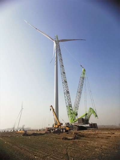 中聯(lián)QUY800-1國(guó)華樂陵140米風(fēng)機(jī)吊裝